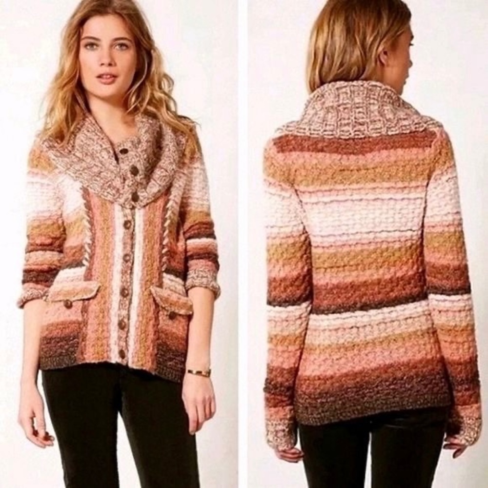 Anthropologie Sleeping in Snow Ouray Wool Blend Sweater size Small